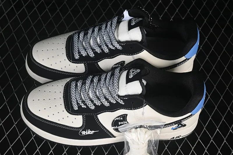 All categories Nk Air Force 1 Air Force series Nk Air Force 1 Low Air Force low-top Nike Air Force 1'07 Low Black, beige and blue contrast Air Force 1 low-top casual sneakers DW8806-005
